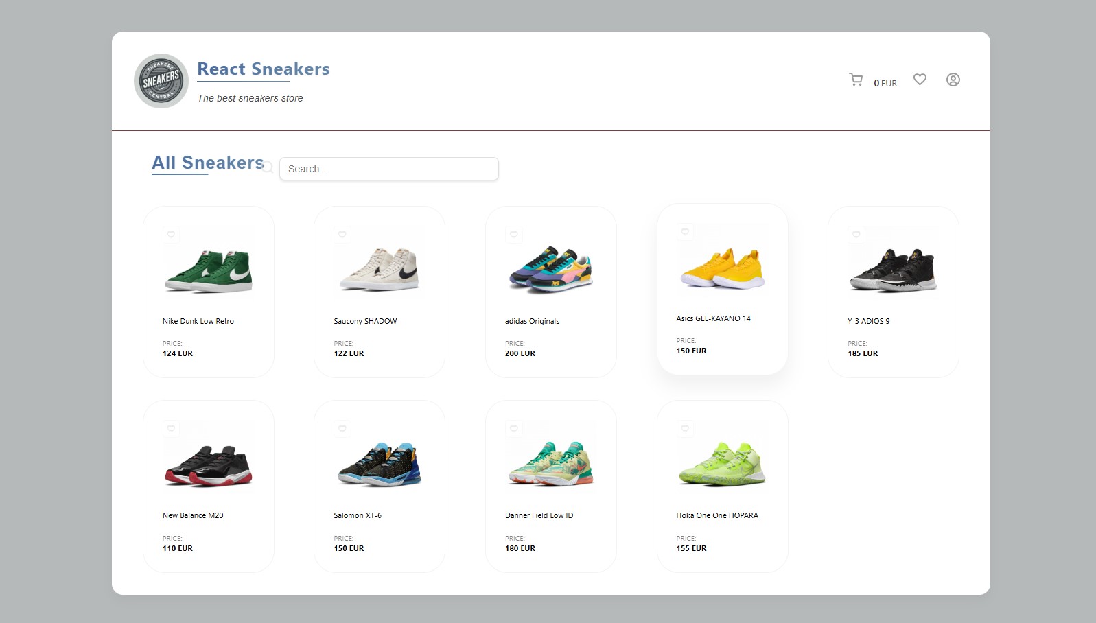 React Sneakers Shop Screenshot